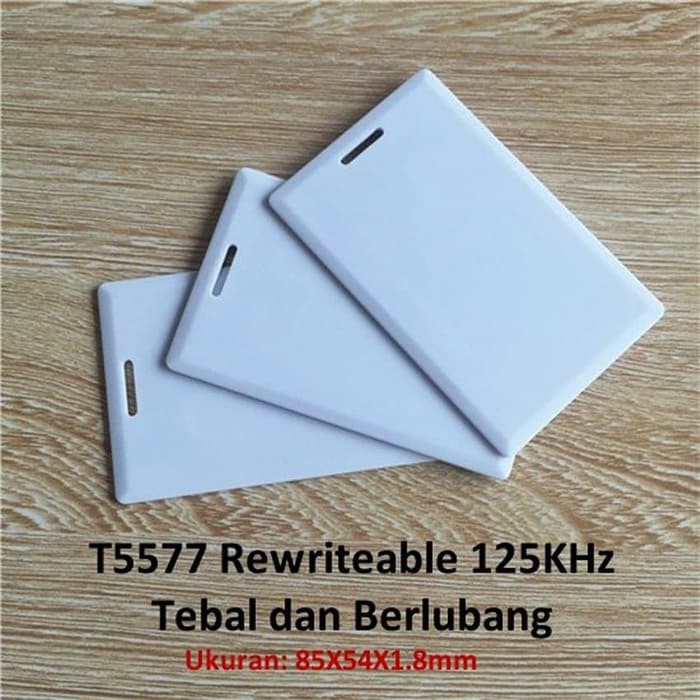 Kartu RFID 125Khz T5577 RFID Card ID Card Acces Controll Rewriteable Tebal Berlubang