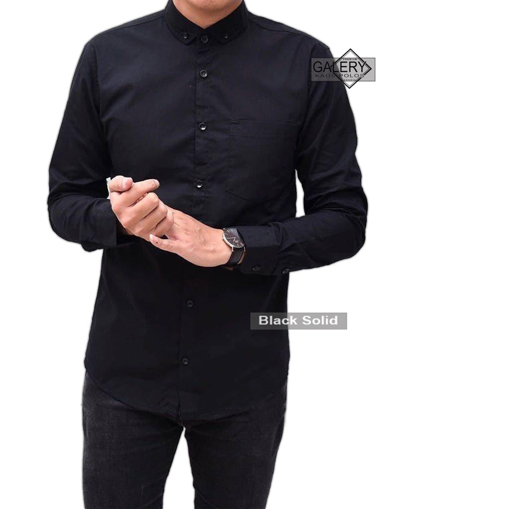 Ⓝxvf-648 Kemeja Pria Polos Fashion Maikel Katun Strit LD100 PJ70 Allsize M L XL Kerja Formal TERBARU