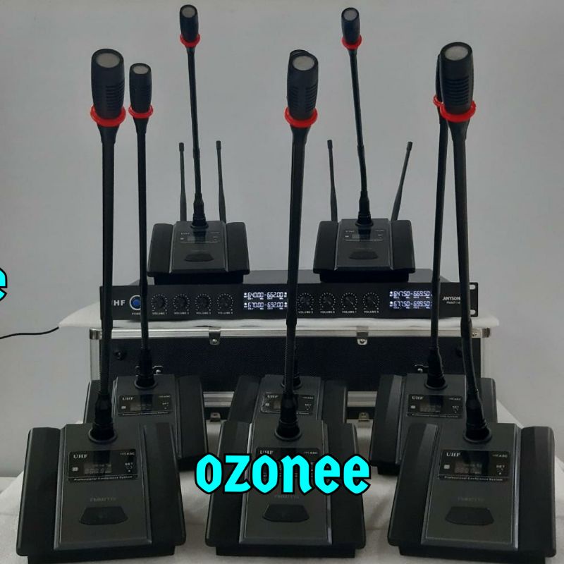 MIC MEJA WIRELESS 8 MIC ANYSONG PMM 7118 ORIGINAL MIC CONFERENCE MEJA
