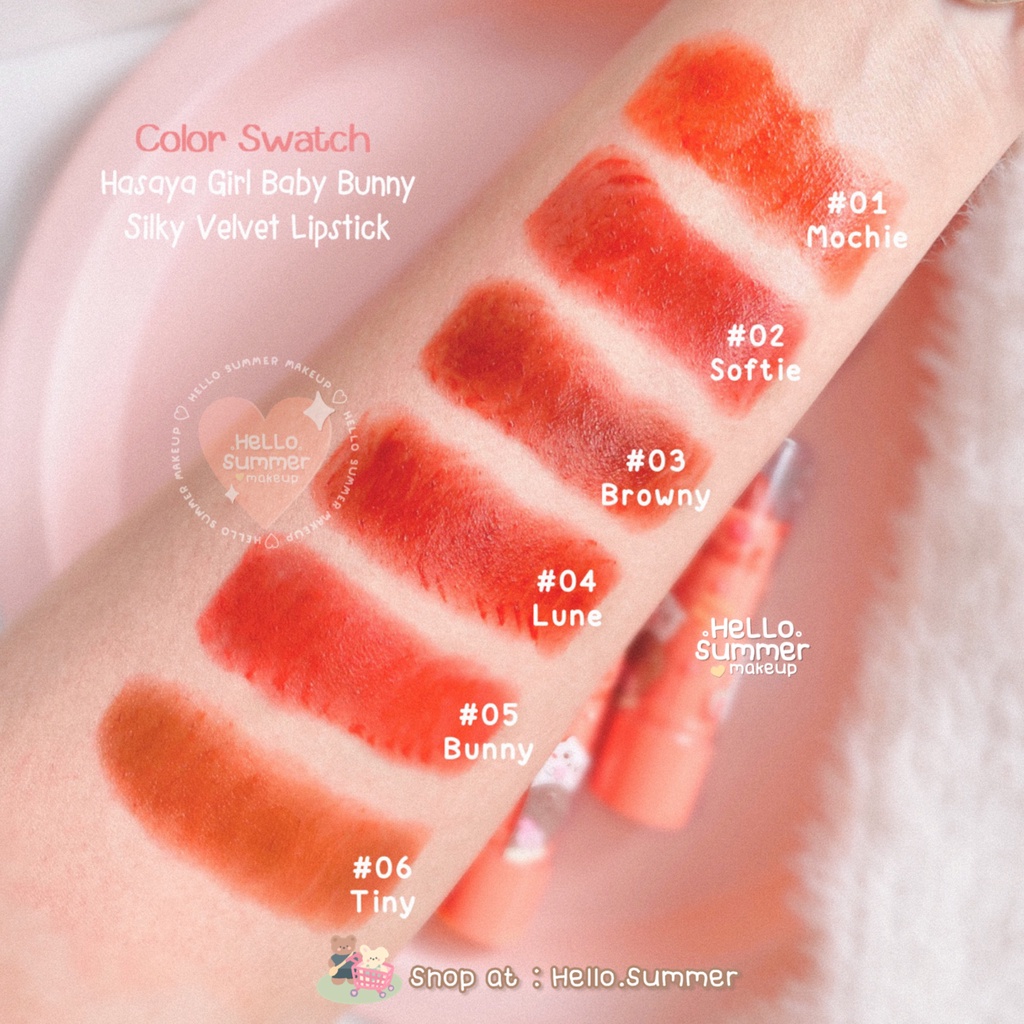 𝐌𝐀𝐓𝐓𝐄 𝐋𝐈𝐏𝐒𝐓𝐈𝐂𝐊 - Hasaya Girl Baby Bunny Velvet Matte Lipstick Stick Ringan