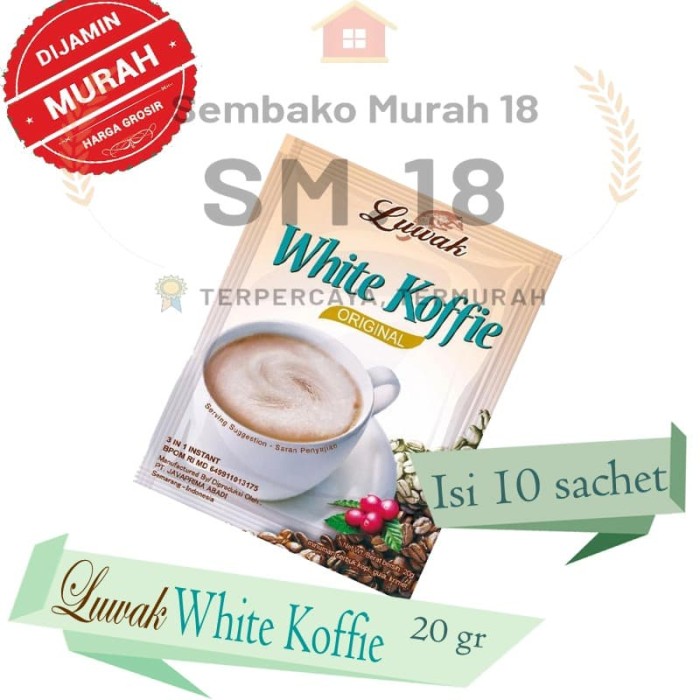 

LUWAK WHITE KOFFIE 1 RENCENG / 10 SACHET / KOPI COFFEE GROSIR