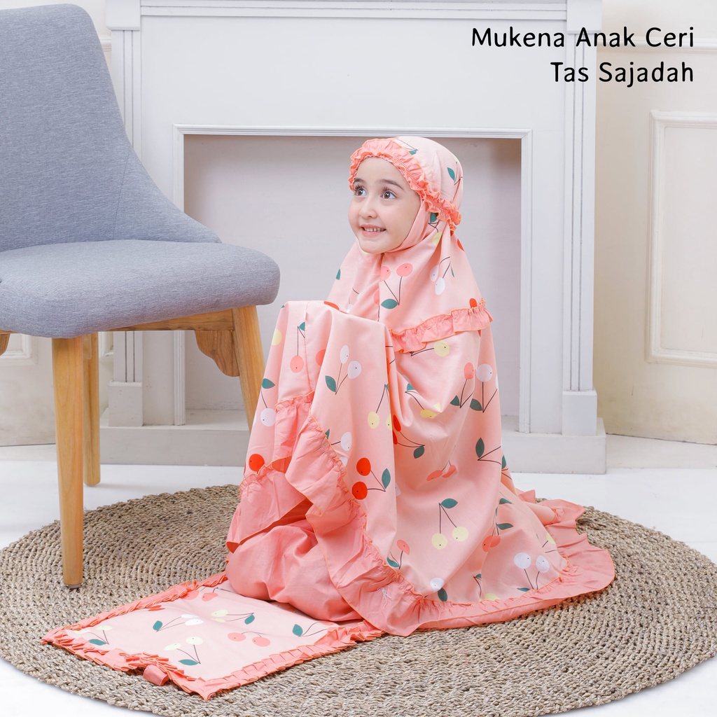 Mukena Anak Katun Ceri Salem ( Tas Sajadah )