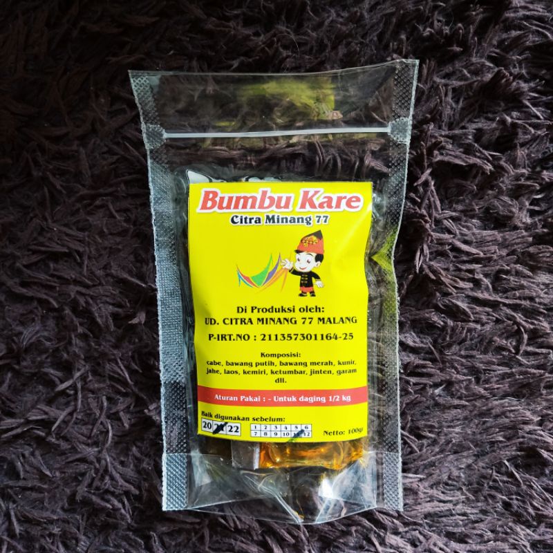 

Bumbu Masak Instan Kare 100gr (Asli Minang Halal)