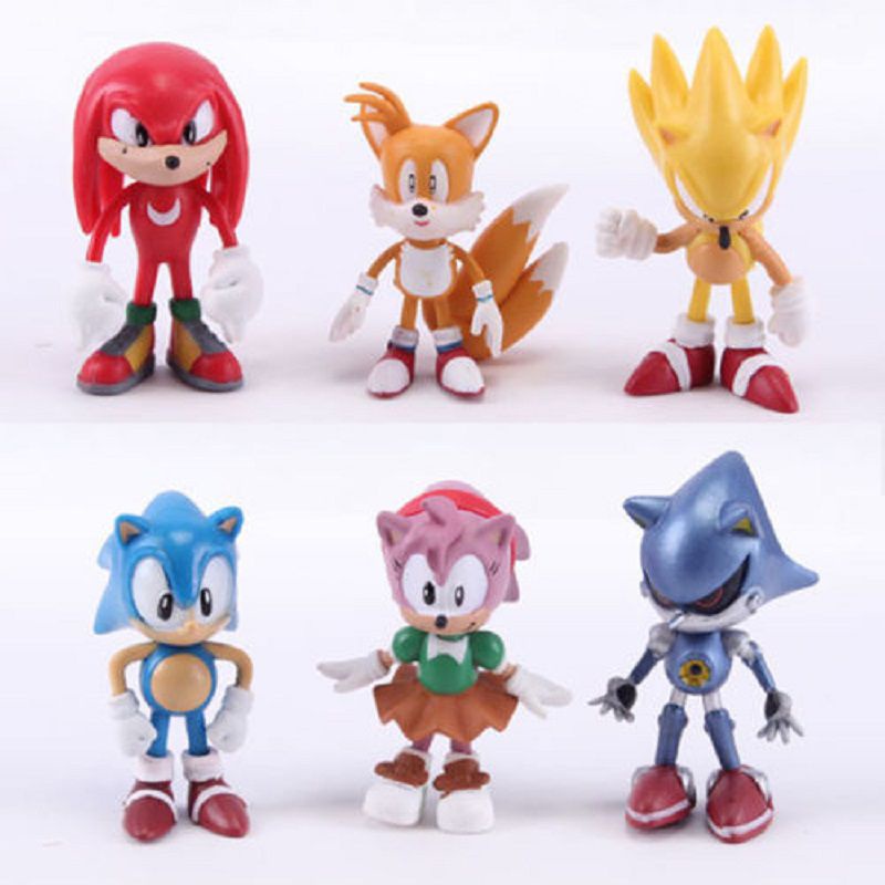 【In stock】Cute Sonic the Hedgehog Game Action Figures Kid Toy Gift 6pcs/Set