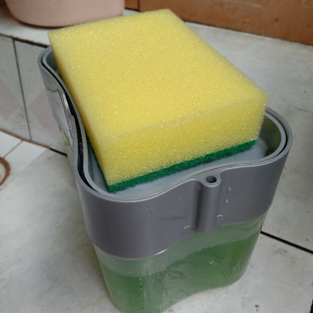 Dispenser Sabun Cuci Piring Tempat Sabun Wastafel Cuci Piring Plus Sponge