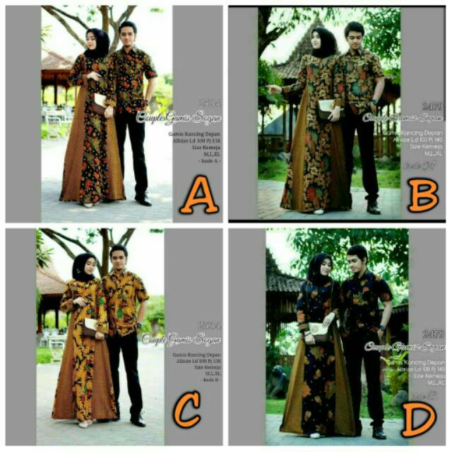 Sarimbit sogan batik couple gamis terbaru batik kekinian batik modern grosir batik termuarah