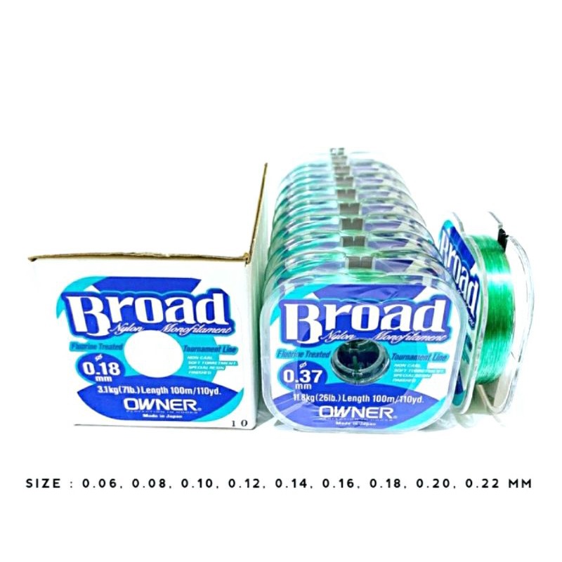 Senar OWNER BROAD 100M | Size : 0.06mm - 0.26mm