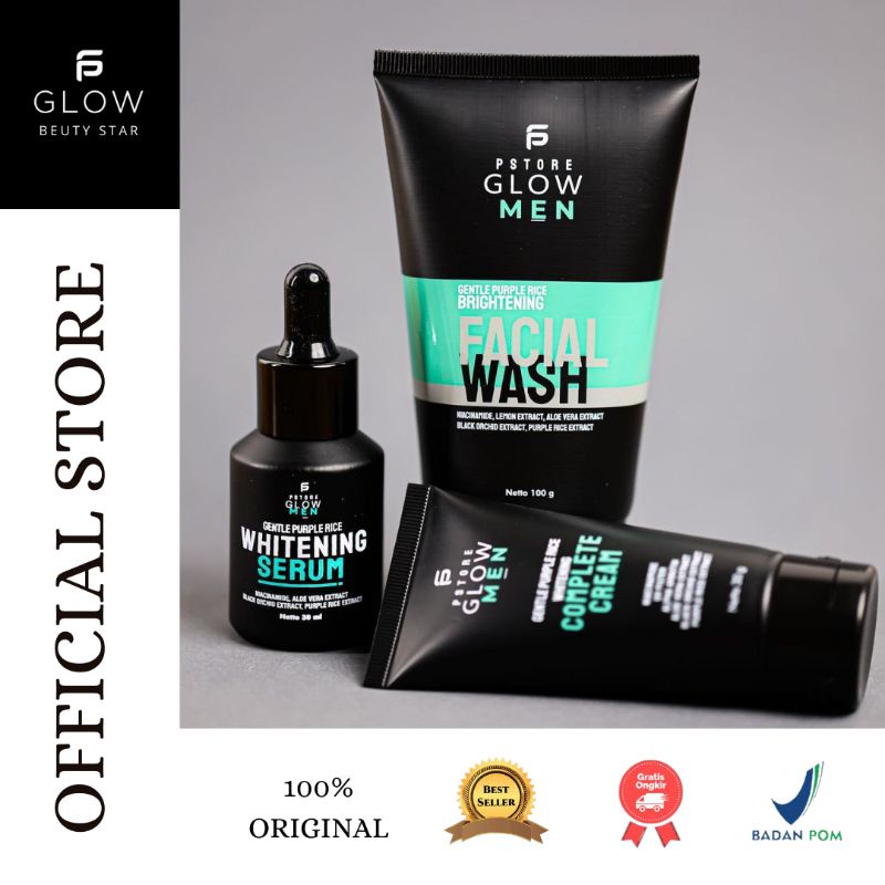 COD Psglowmen skincare Pria 1 Paket perawatan wajah jerawat BPOM 100% Original