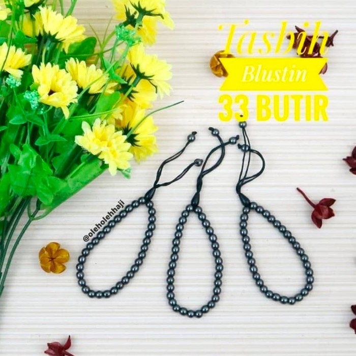 tasbih plustin 33 butir/tasbih batu besi 33butir/tasbih gelang islami