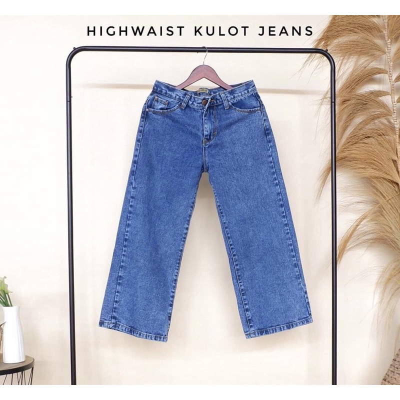 HIGHWAIST KULOT JEANS LOOSE WANITA BEST SELLER