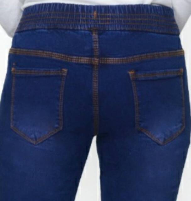 [size 31 - 38] Celana Jeans Legging Jumbo Wanita / Celana Jeans Pinggang Karet Jumbo / Celana Lejing