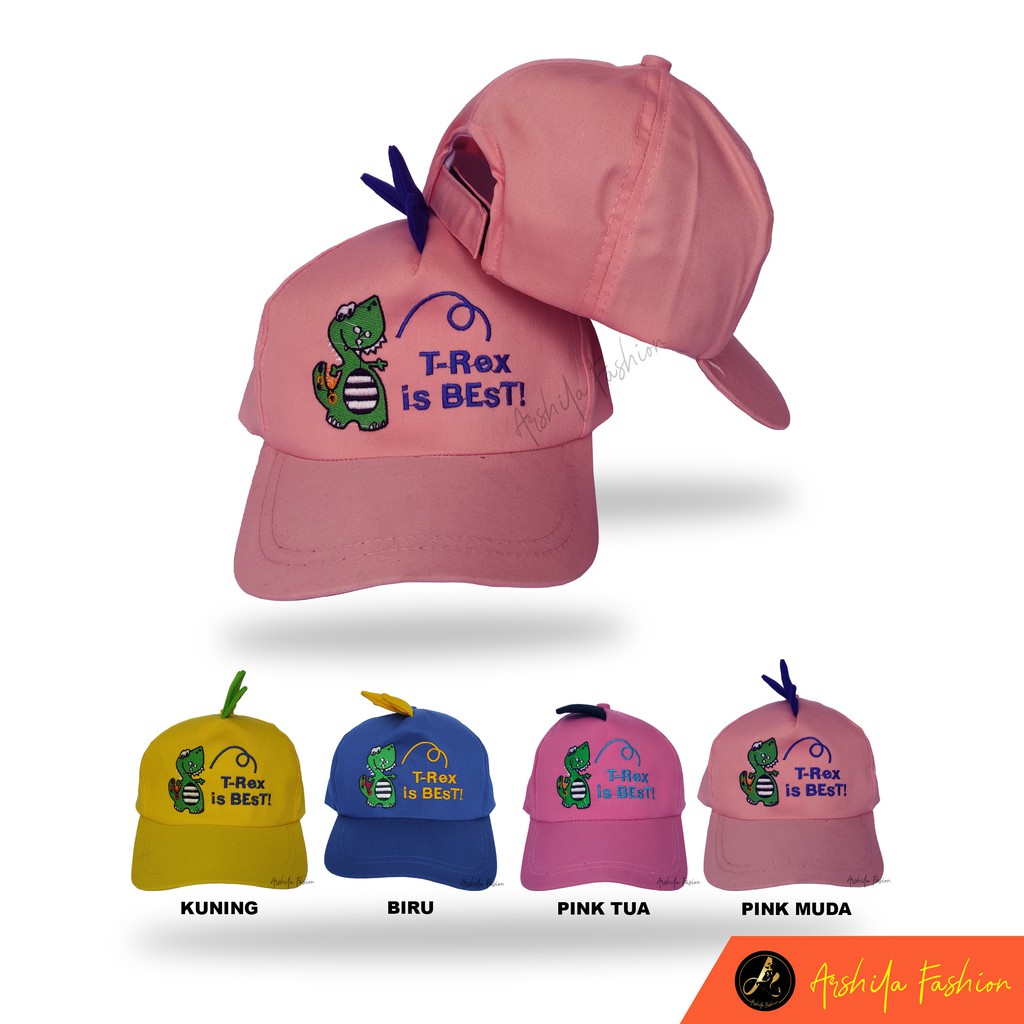 Topi Dino Motif Tyrex / Topi Anak Motif Tyrex / Topi Anak Dinosaurus T-Rex / Arshila_fashion