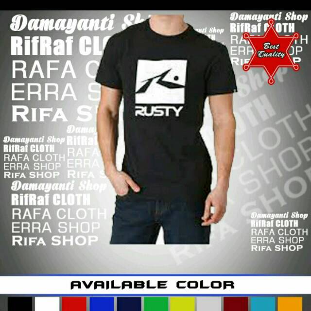 T-SHIRT RUSTY/Kaos Rusty/BAJU ELEGANT/KAOS SIMPEL
