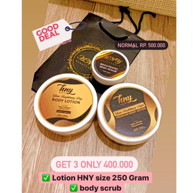 HNY BODY LOTION + BODY SCRUB
