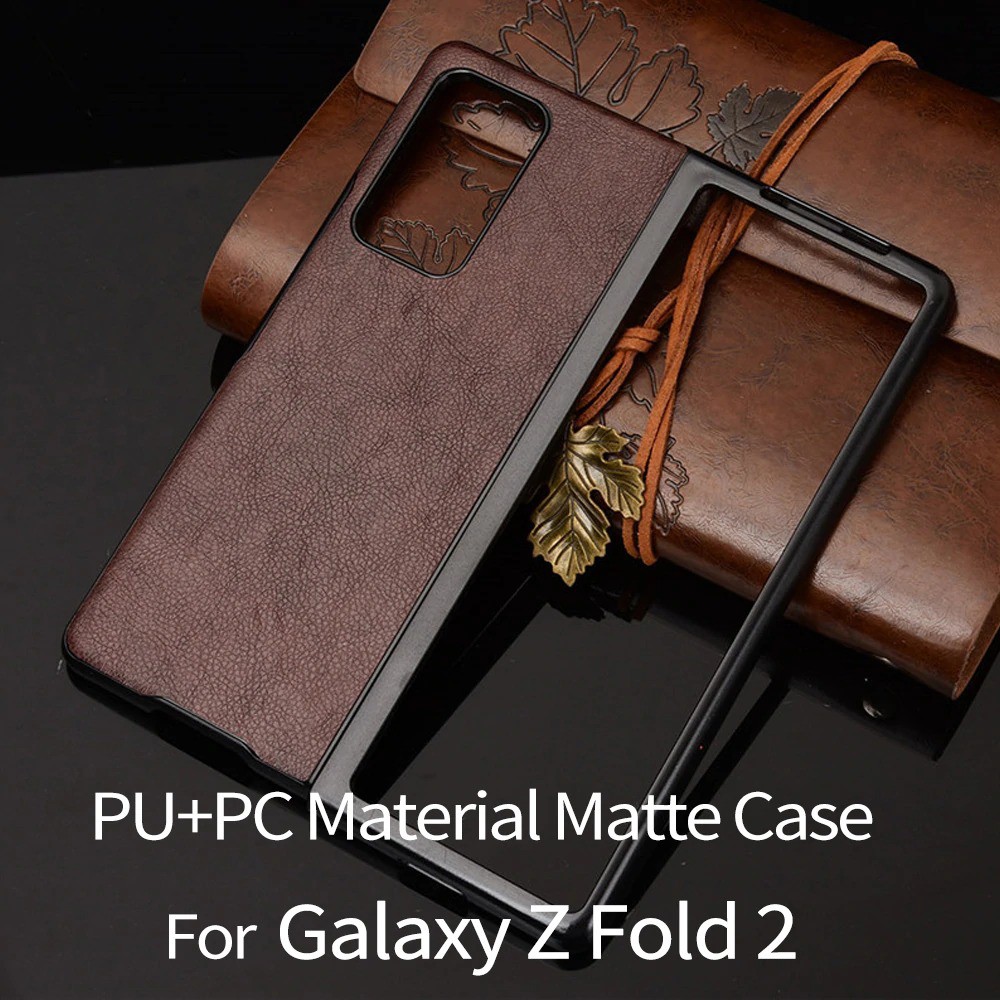 Jual Casing Samsung Galaxy Z Fold 2 Leather Flip Cover Original