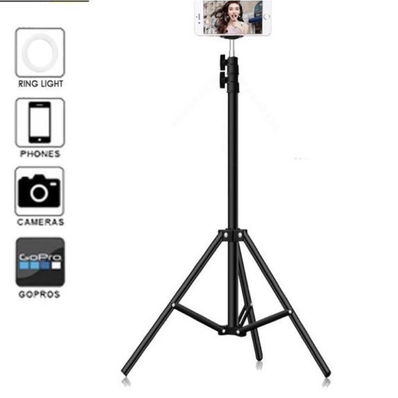 Tripod Ring Light 2.1 Meter Stand Kamera Hp Universal Multifungsi Dudukan Handphone