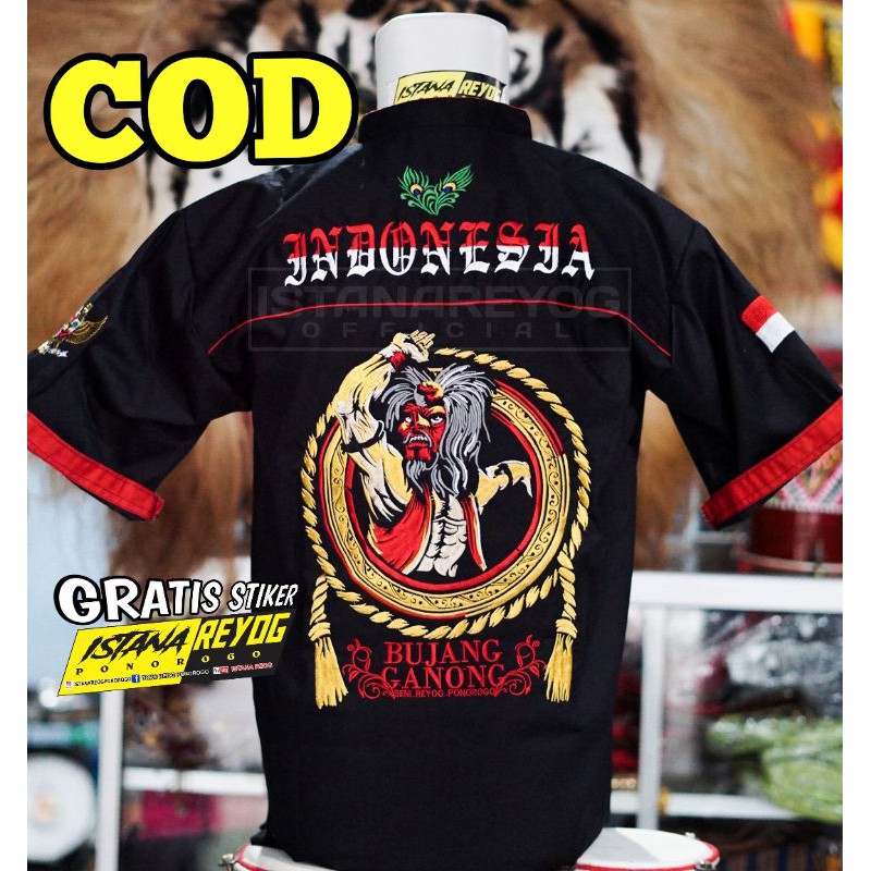 HEM BORDIR BUJANGGANONG / KEMEJA BORDIR REOG PONOROGO / PENADON REOG / KAOS BUDAYA / KAOS JARANAN