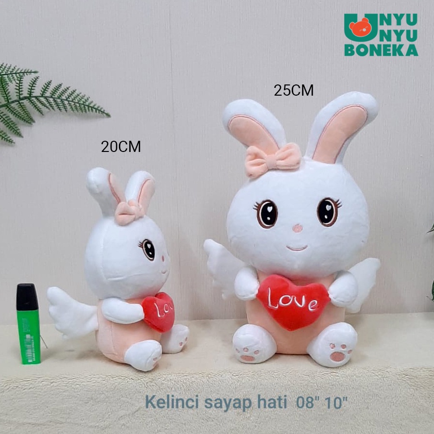 boneka kelinci rabbit bunny animal sayap hati souvenir custom