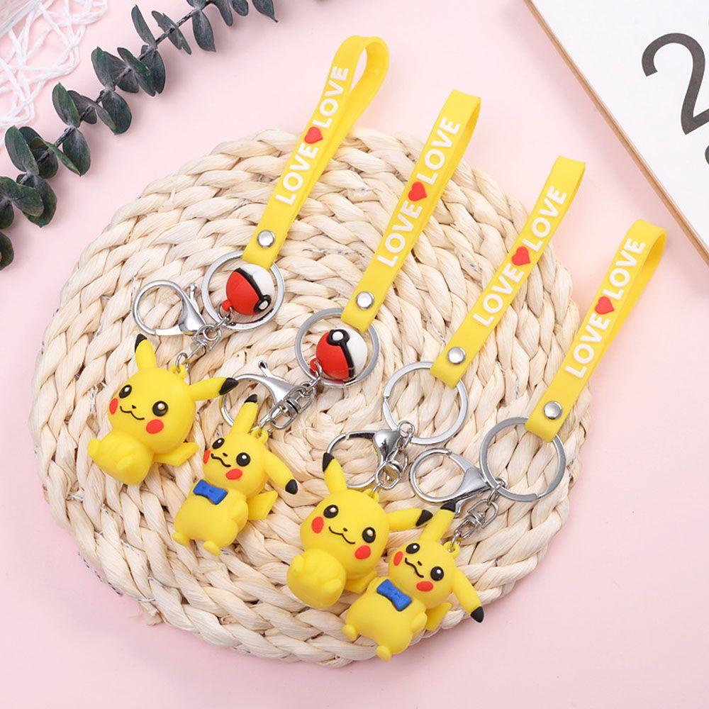 Lanfy Pikachu Gantungan Kunci Hadiah Lucu Miniatur Gantungan Kunci Liontin Scultures Key Ring