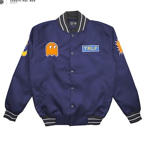 Jaket Bomber Pria Branded Casual Baseball Jacket Varsity Pac Man Mawarangguna