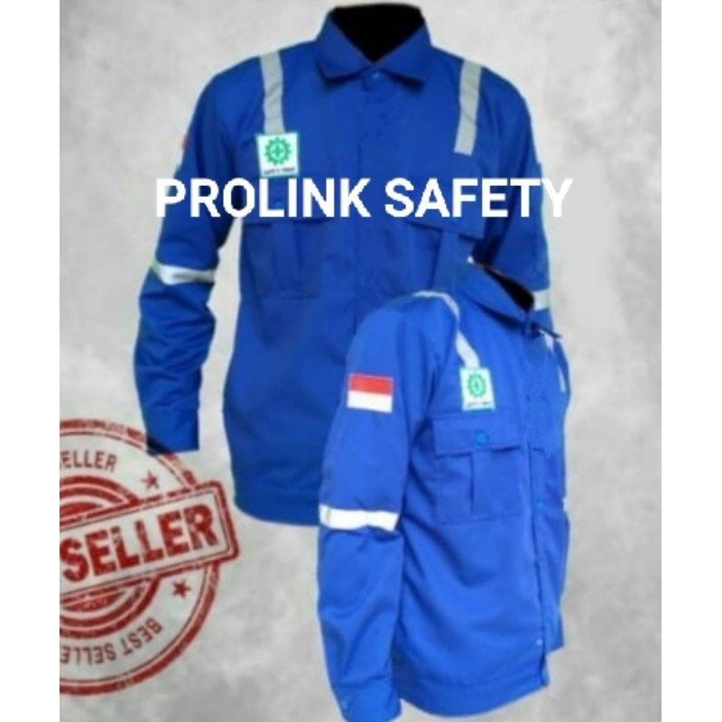 SERAGAM SAFETY BIRU BENHUR BCA RESLETING SCOTLIGT PUNDAK FREE LOGO K3 BENDERA SAFETY