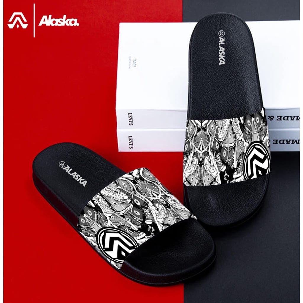 Sandal Slop Pria Sandal Distro Alaska Original Murah
