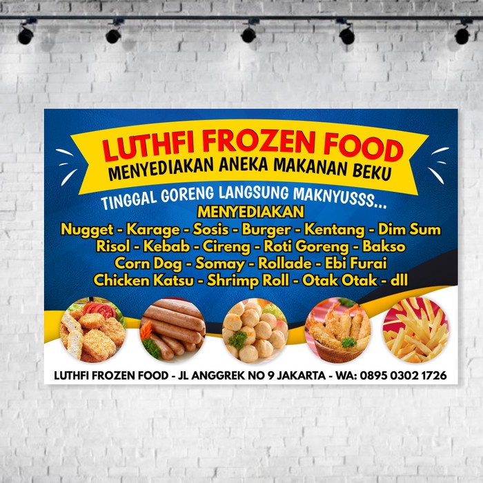 Cetak Spanduk Banner Frozen Food Toko Makanan Custom Keren
