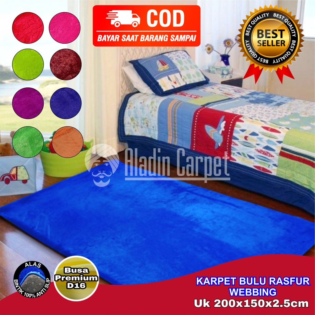 Karpet Bulu Kamar tidur Webbing Tebal Anti Slip Ukuran 150x200 Cm