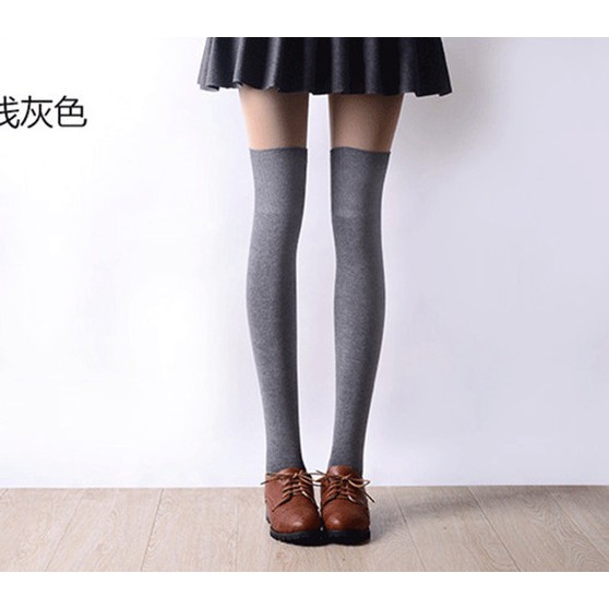 Kaos kaki  Wanita panjang sepaha di atas Lutut Over Knee Socks Korea polos strip sock-Motif 8