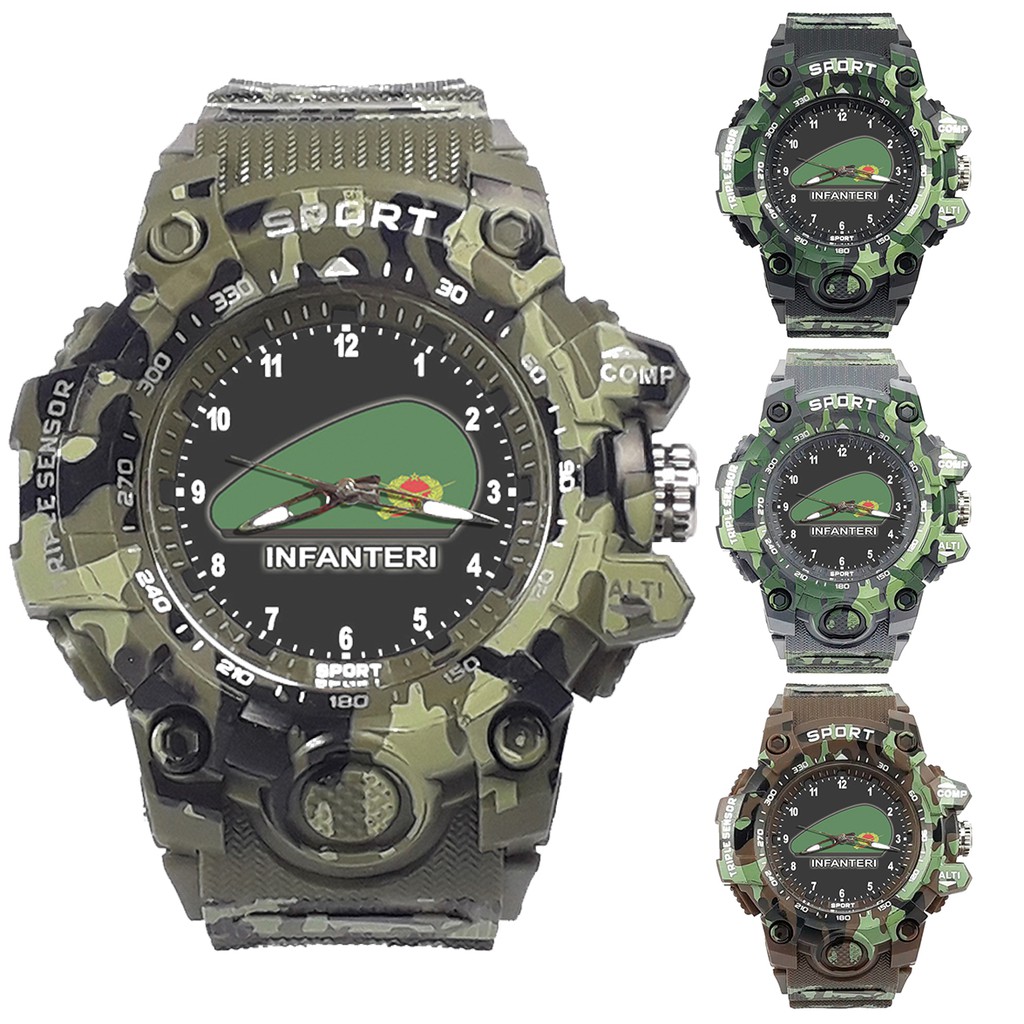 (ISTIMEWA BOSSQU) JAM TANGAN INFANTERI TNI-AD -  STRAP ARMY - WATER RESIST