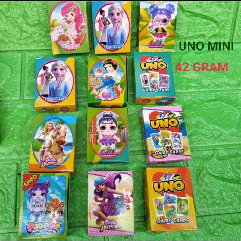 MAINAN KARTU Keluarga iuno 5x7cm  GAMBAR Kartun Frozen Pony Barby dll