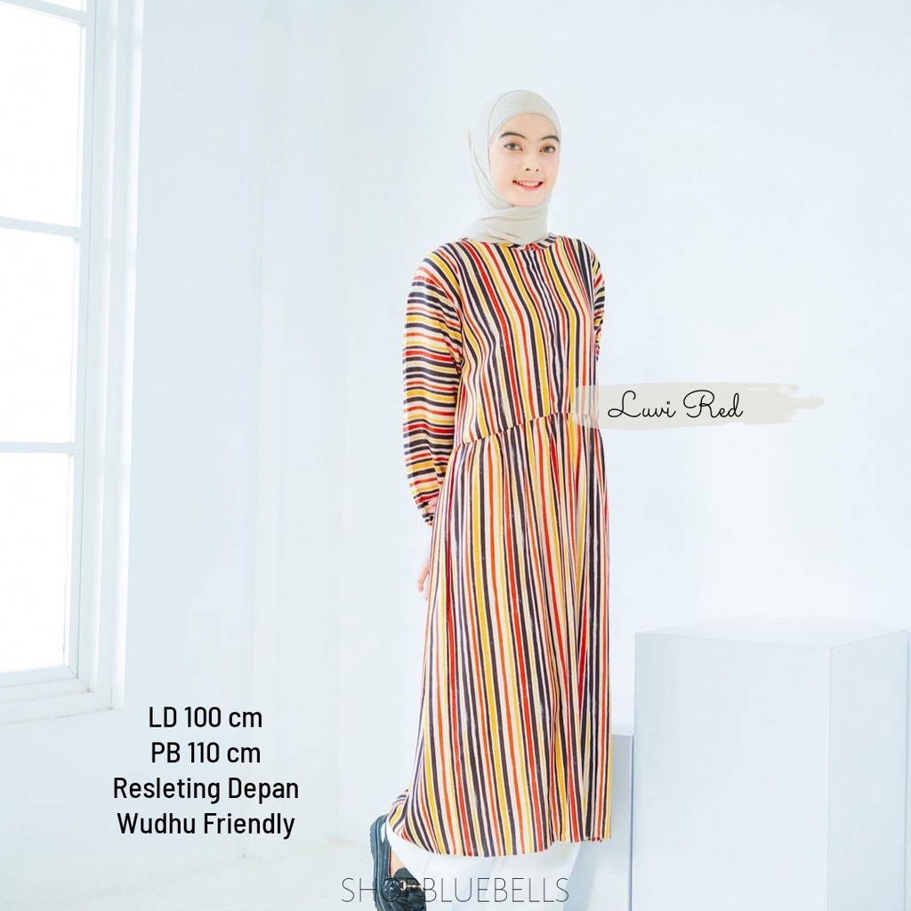 Ghea Plaid Ankle Dress - Gamis Midi Ankle-Length Katun Rayon