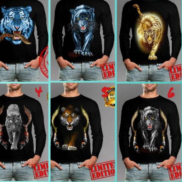 Berkualitas Kaos Cowo distro lengan panjang keren gambar Macan Maung Siliwangi ✓