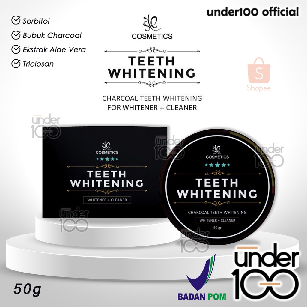 ❤ UNDER100 ❤ SYB FORTE Teeth Whitening 50g | Pemutih Gigi | Charcoal | Pembersih Gigi | BPOM