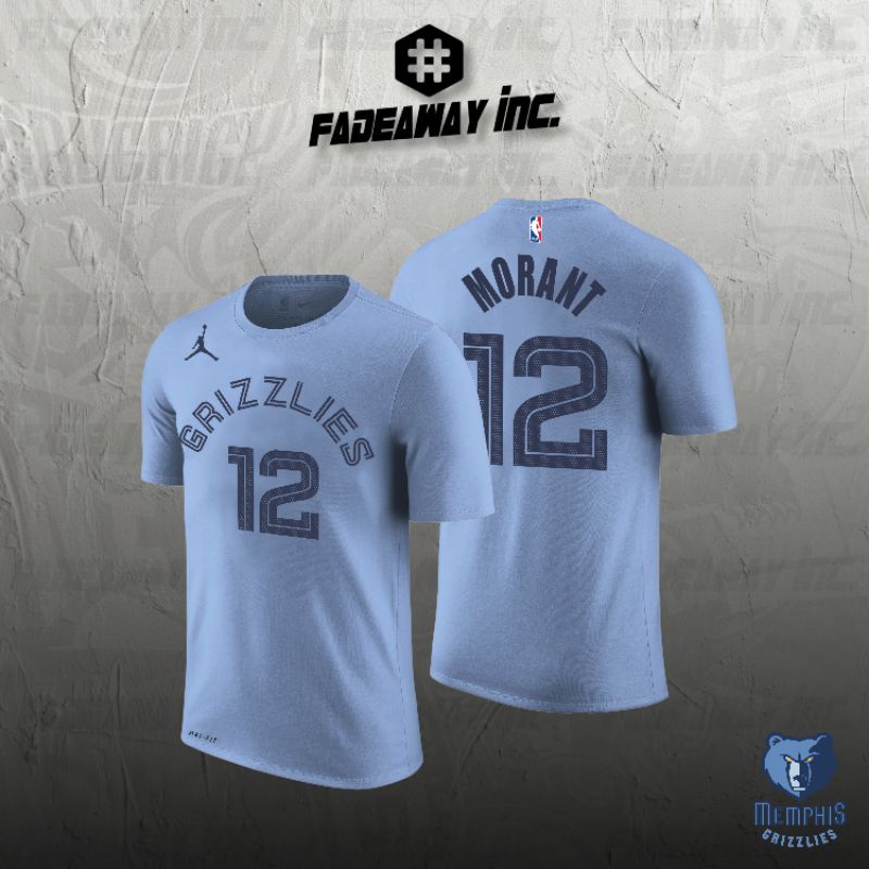 Tshirt - Baju Kaos Fashion Basket NBA Memphis Grizzlies Nomor 12 Ja Morant - Baby Blue