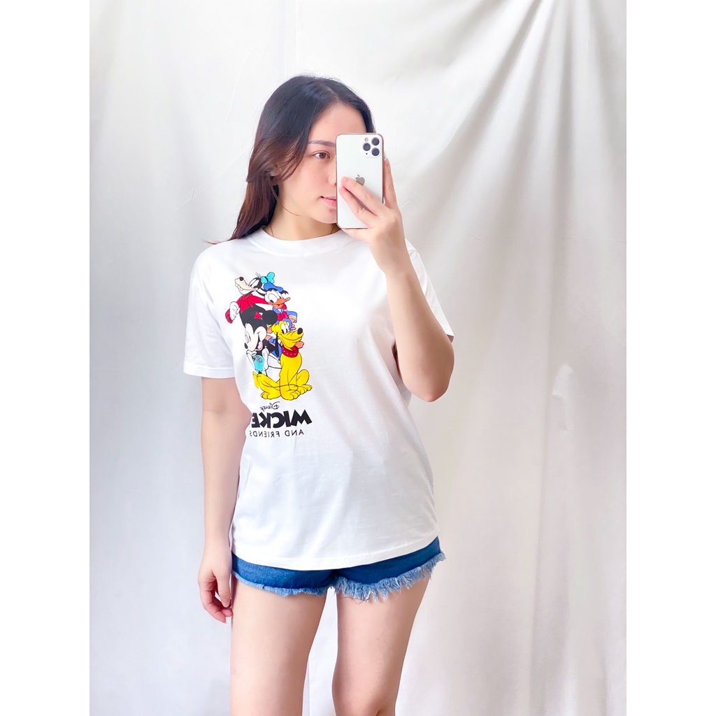 Kaos Wanita Lengan Pendek Bahan Cotton Combed 30s Full Print Atasan Wanita Remaja