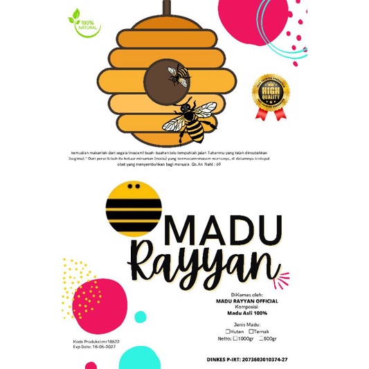 Madu Randu /RawHoney/MaduAsli 500gr