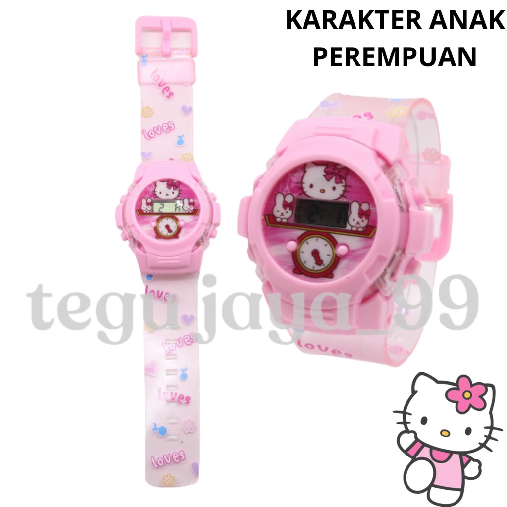 TERBARU!!! JAM TANGAN ANAK PEREMPUAN &amp; LAKI-LAKI LAMPU LED DAN MUSIK KARAKTER KARTUN TE0114