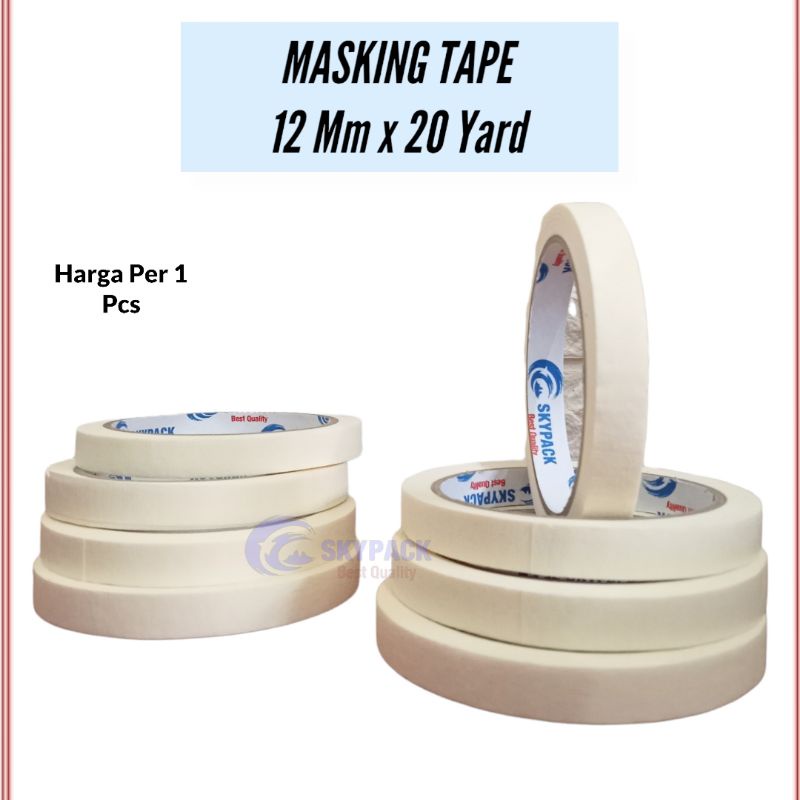 

ISOLASI KERTAS MASKING TAPE SKYPACK 12 Mm x 20 yard