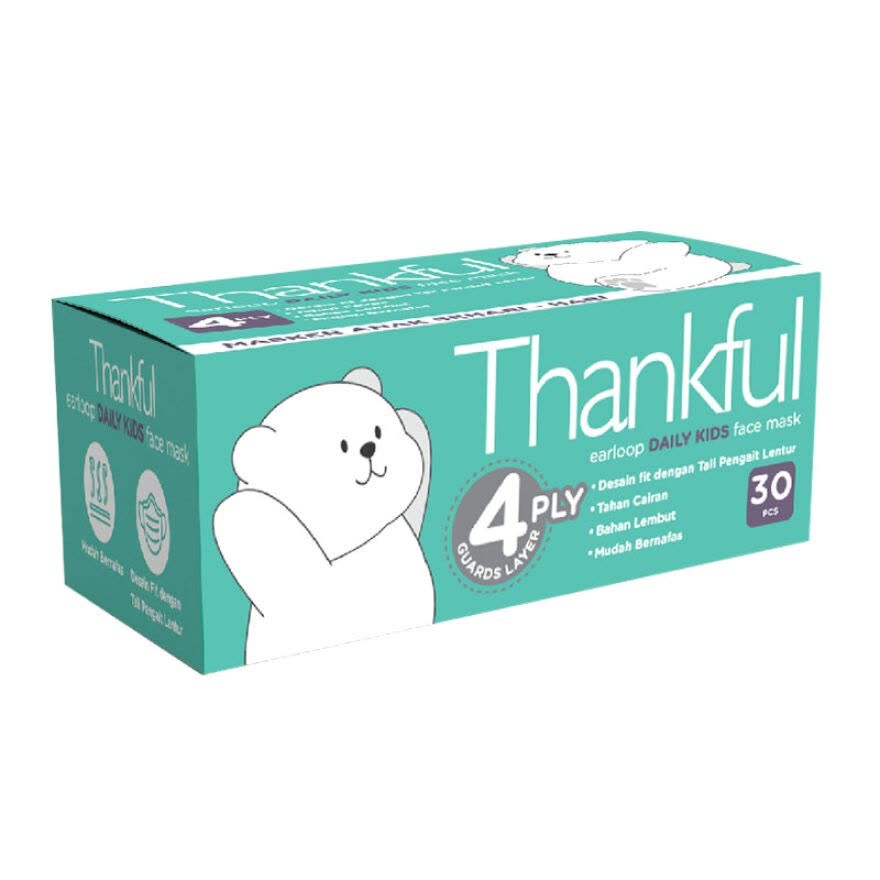 Thankful Masker anak Earloop 4 ply isi 30'S / Face mask kids 4 ply  30'S