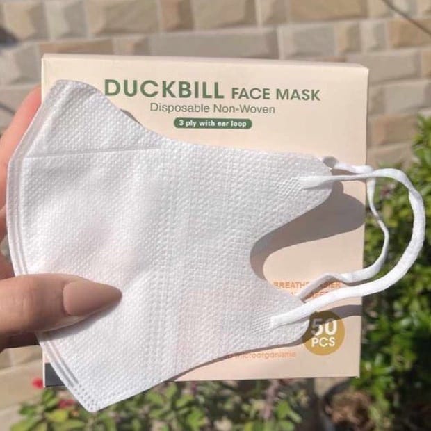 masker duckbill garis model alkindo isi 50pcs duckbill hitam putih