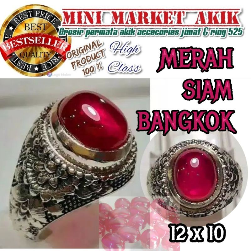 Jual Batu Permata Merah Delima Merah Siam Siem Bangkok Siam Rose 02