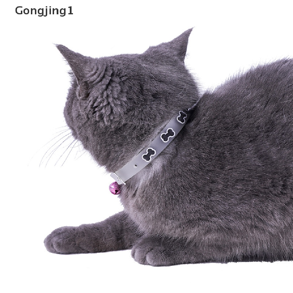 Gongjing1 Kalung Leher Anjingkucing Peliharaan Glow In The Dark Dengan Lonceng