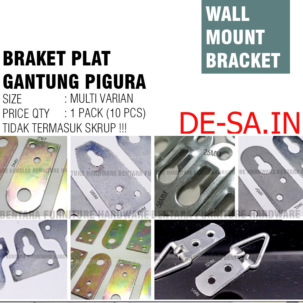 10 x BRAKET PLAT GANTUNG FOTO PHOTO FIGURA DINDING FRAME WALL MOUNT