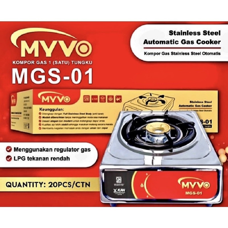 KOMPOR GAS MYVO MSG01 1 TUNGKU STAINLESS STEEL