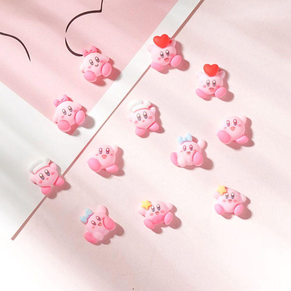 Agustin 3D Hiasan Kuku Kawaii Lucu Warna Pink DIY Aksesoris Tekan Pada Kuku Manicure Charms DIY Nail Art Dekorasi