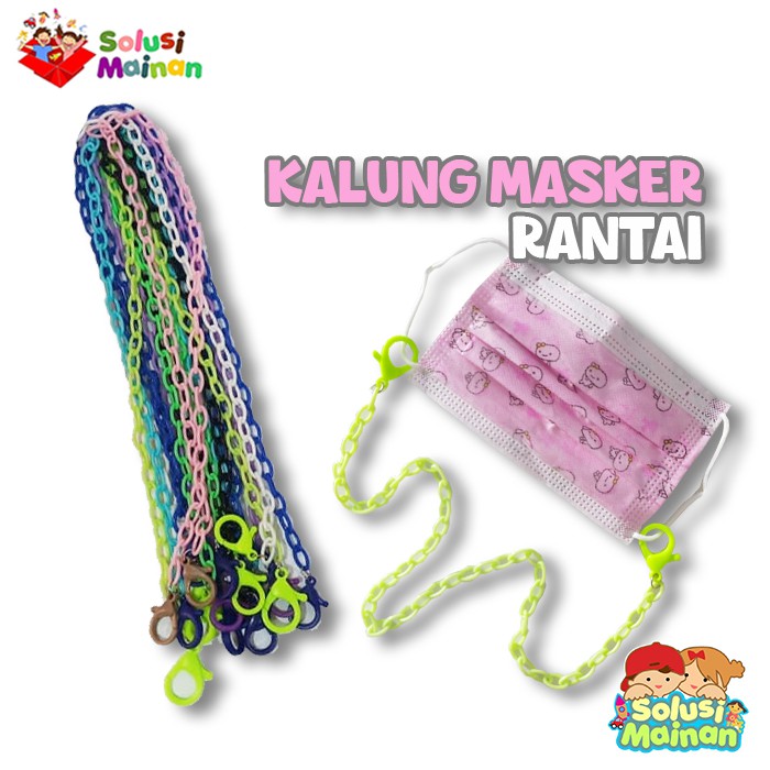 Kalung / Tali Masker Korea Rantai Plastik Warna Warni Dewasa Anak
