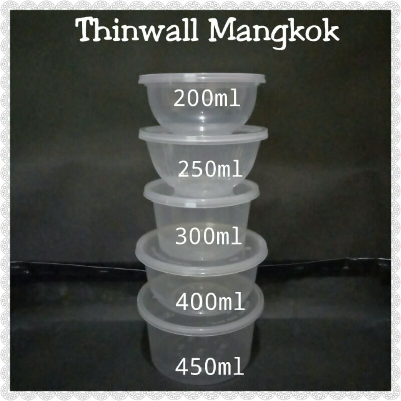 Thinwall Mangkok/Mangkok Plastik 200ml-450ml