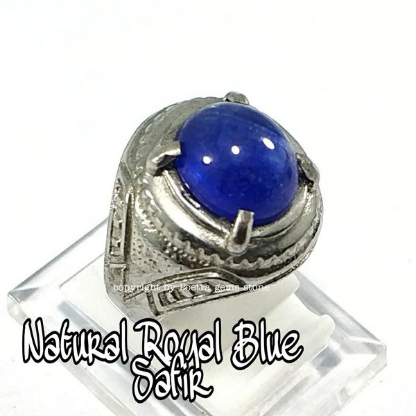 CINCIN BATU PERMATA NATURAL ROYAL BLUE SAFIR MINIMALIS