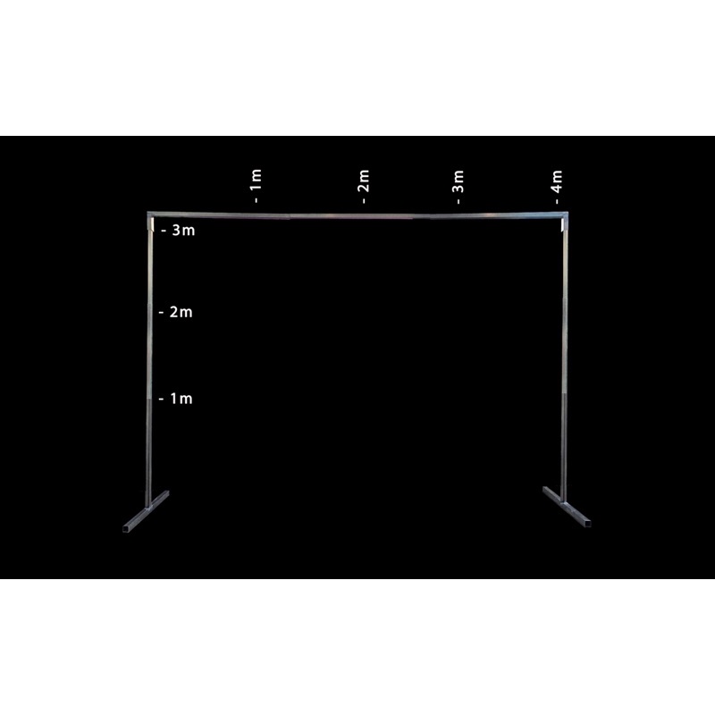 Tiang Backdrop / Tiang Dekorasi / Tiang Gawang Besi 3x4m Kaki T